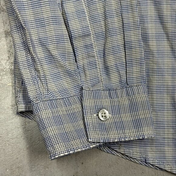 Hugo Boss Slim Fit Peric Long Sleeve Button Down Shirt Check Blue Cotton Large - Picture 4 of 10